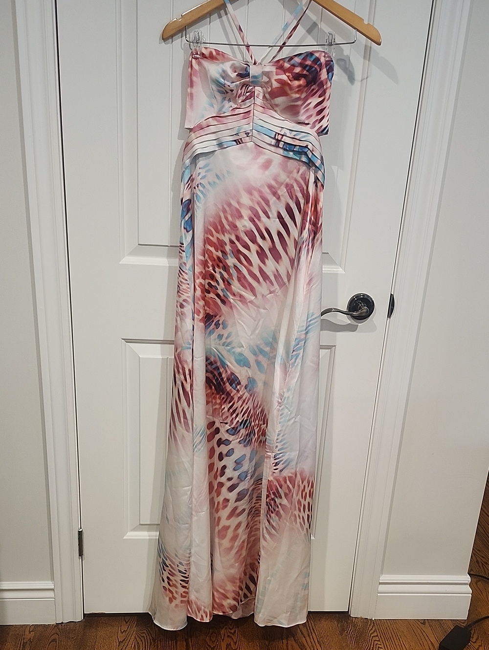Guess by Marciano Pink Multi-Print Strapless Maxi Dress
